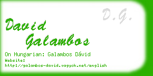 david galambos business card
